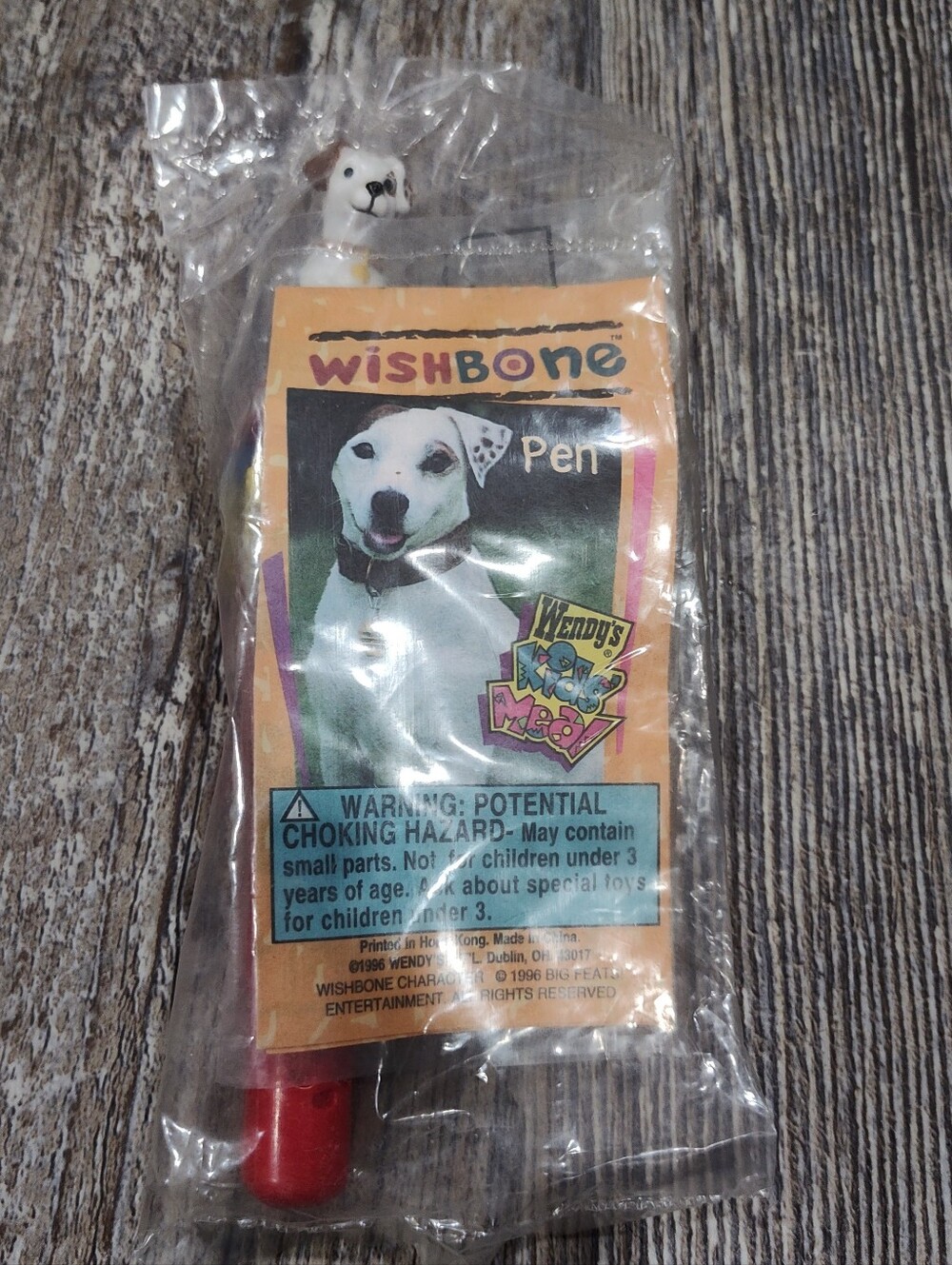 Wendy's Kids Meal Wishbone Pen, Red Ink, Fast Food Premium, 1996 VTG NIP
